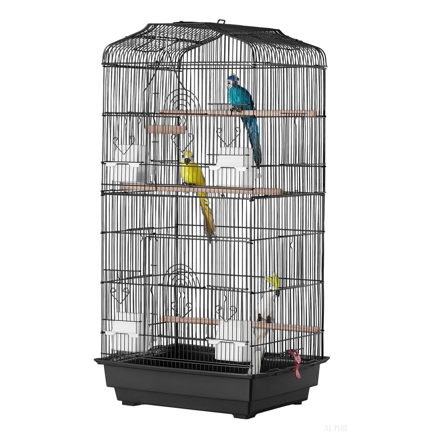 Jaula grande para loros de 41 pulgadas con parte superior abierta, jaula colgante para pájaros