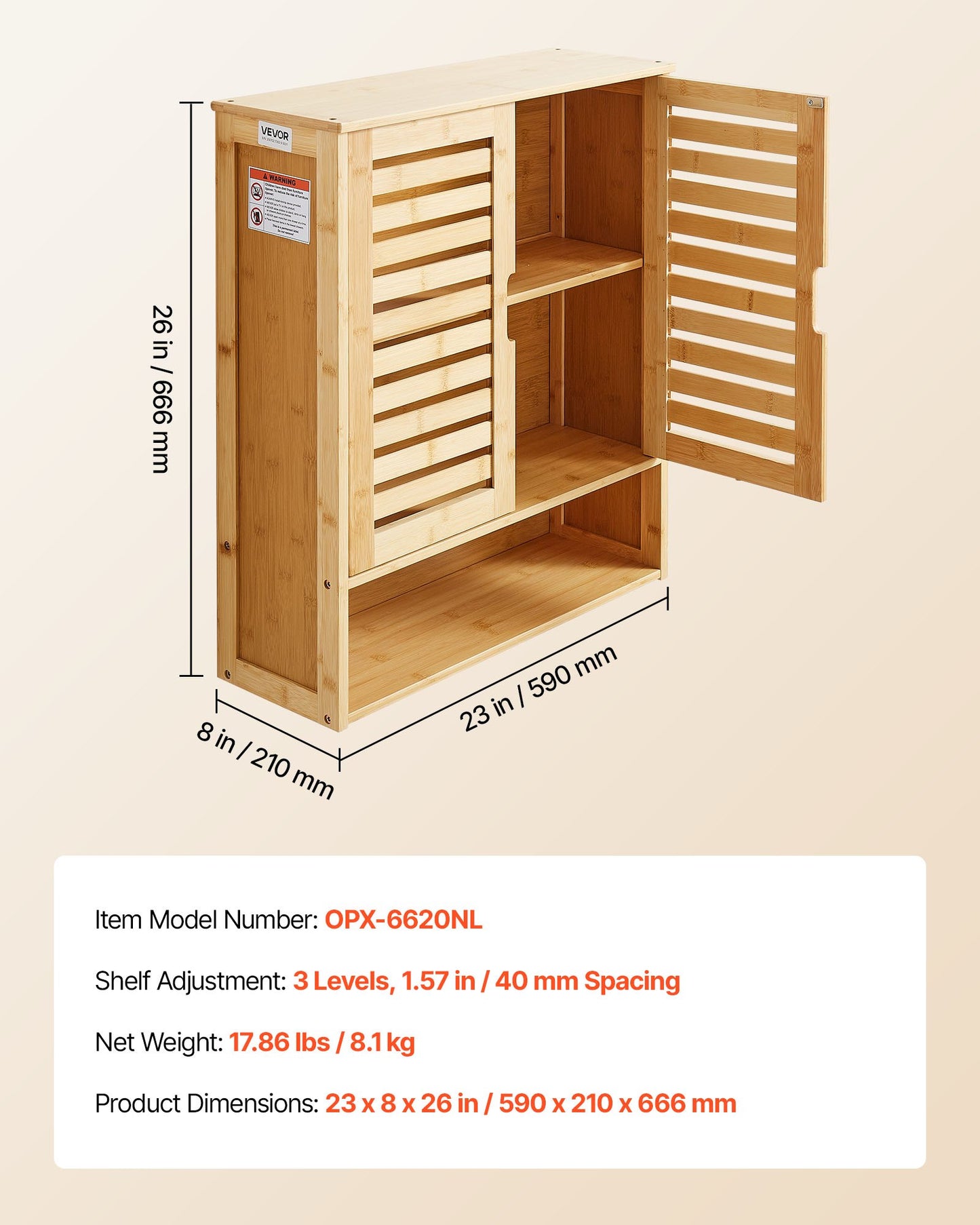 Armario de pared para baño, 2 puertas y estante ajustable, para colocar sobre el inodoro.