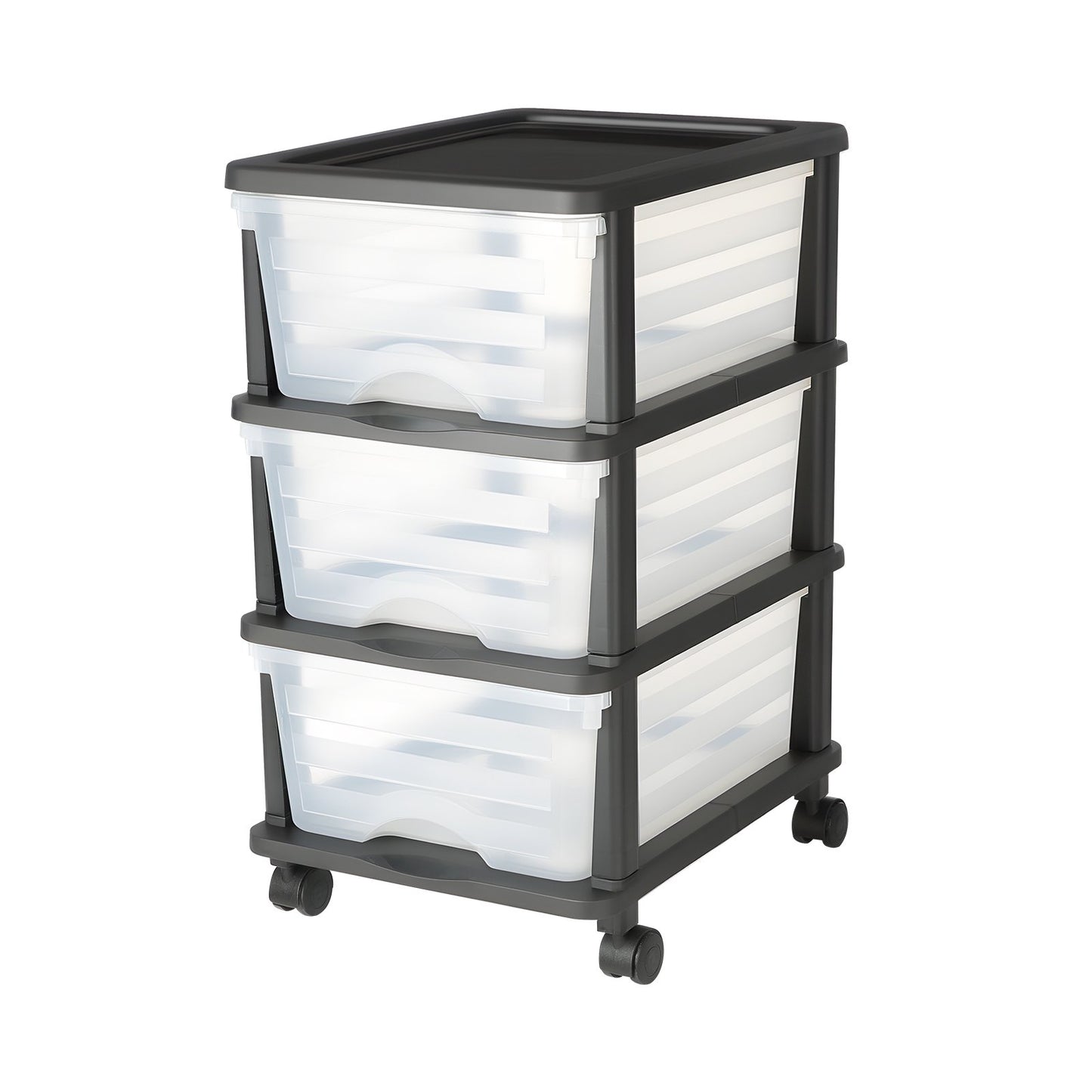Plastic Storage Drawers Cart, 3 Drawers Storage Organizer with Wheels,