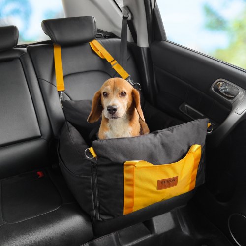 Asiento elevador impermeable para perros para coche, con asas laterales.