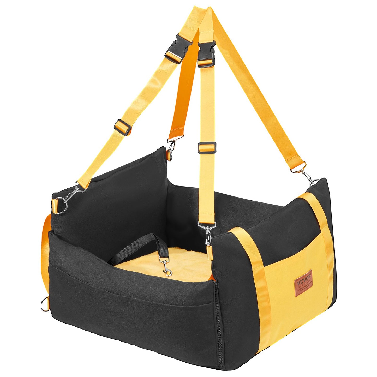 Asiento elevador impermeable para perros para coche, con asas laterales.