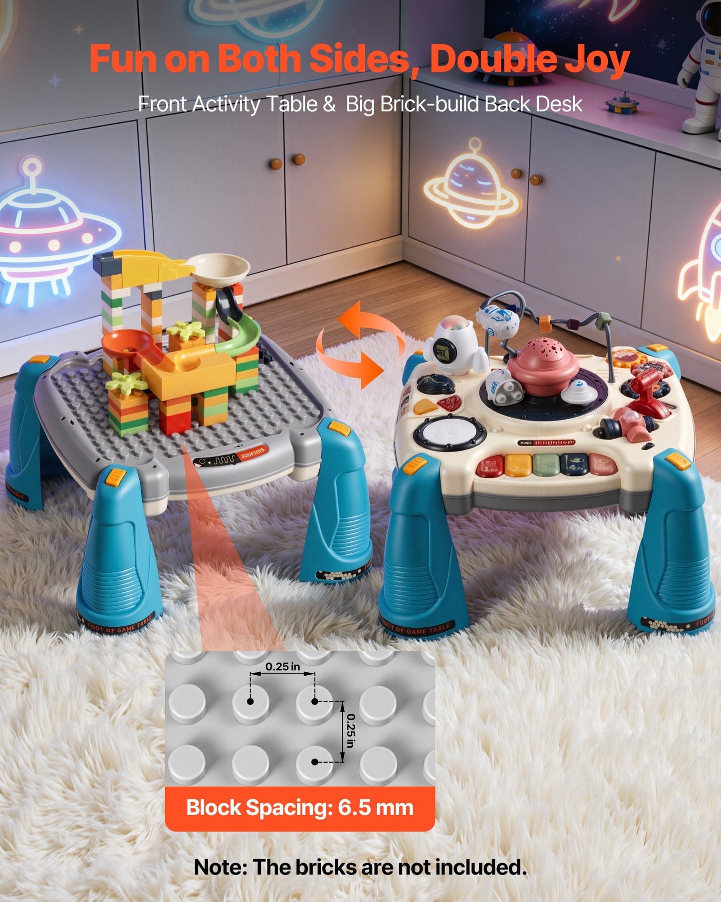 Juguetes musicales de mesa con naves espaciales para bebés de 1 a 3 años, para aprender.