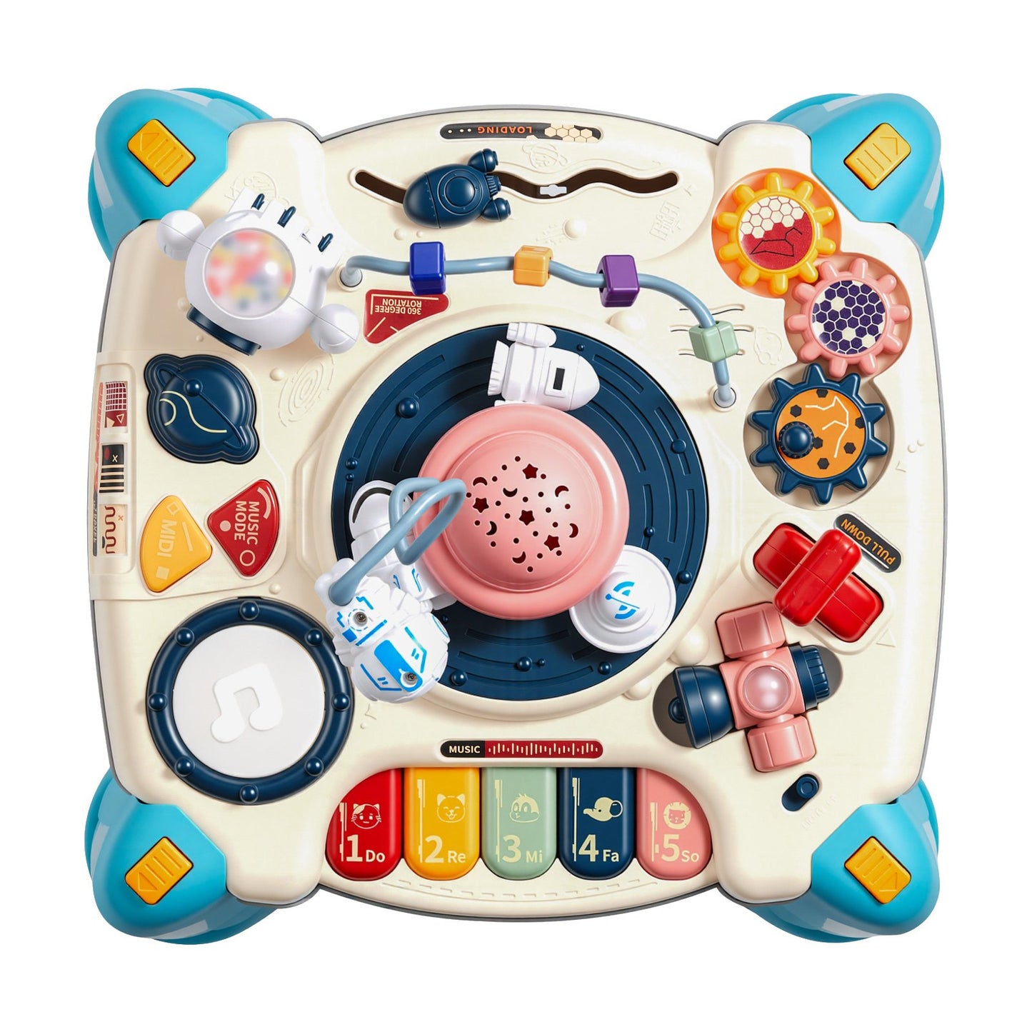 Juguetes musicales de mesa con naves espaciales para bebés de 1 a 3 años, para aprender.