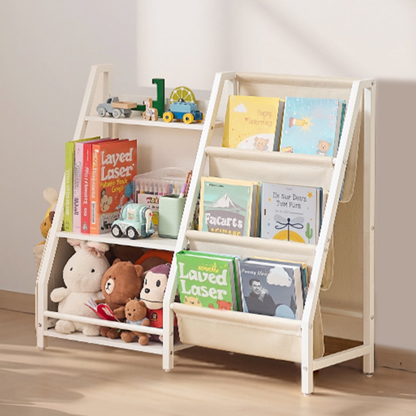 3-Tier Kids Bookshelf, Toy Storage Organizer for Toddler, Book Shelf