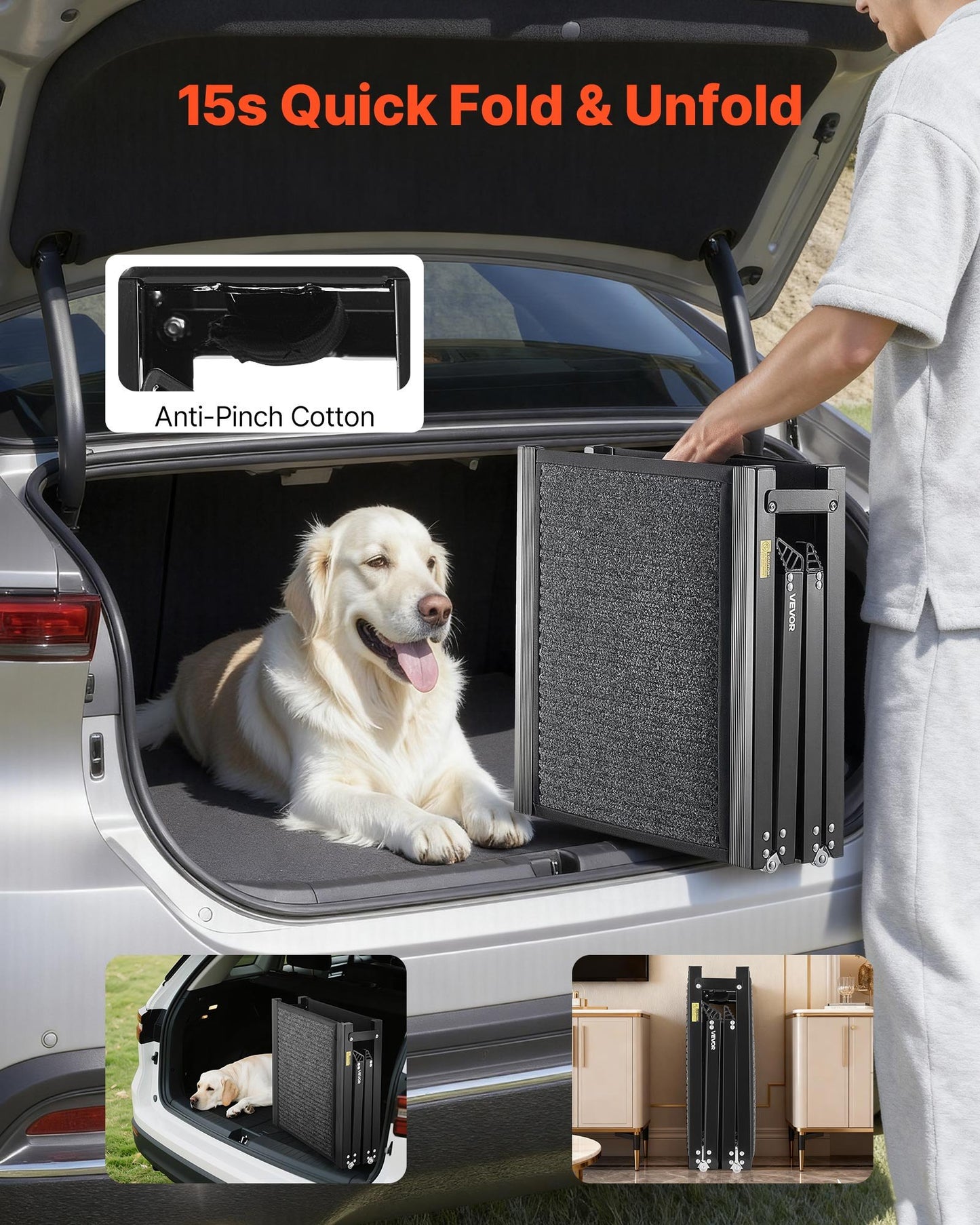 Dog Ramp for Cars, 180 x 43.2 cm, Folding Pet Ramps for Medium & Large