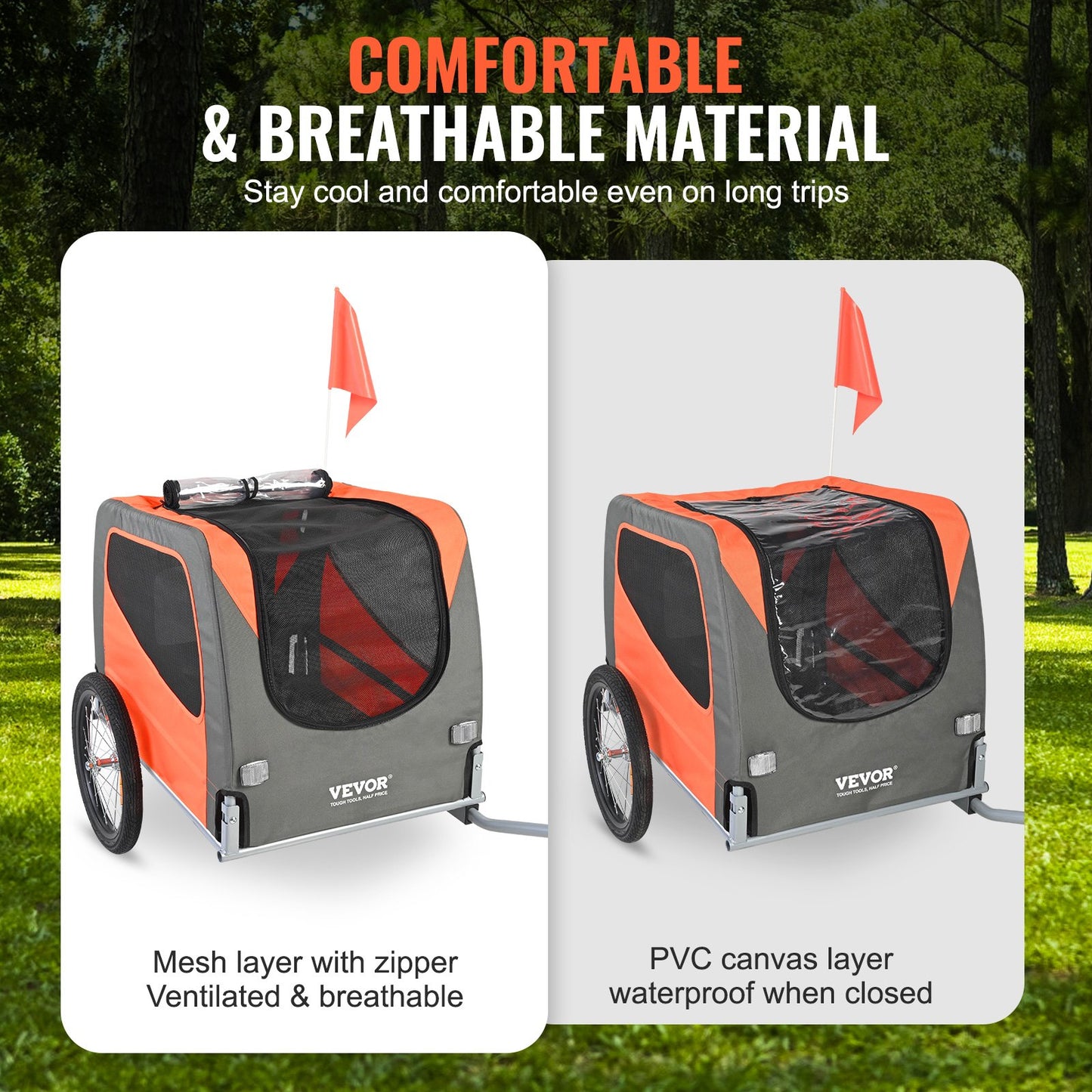 Remolque para bicicleta para perros, soporta hasta 66 libras, carrito para transportar mascotas en bicicleta,