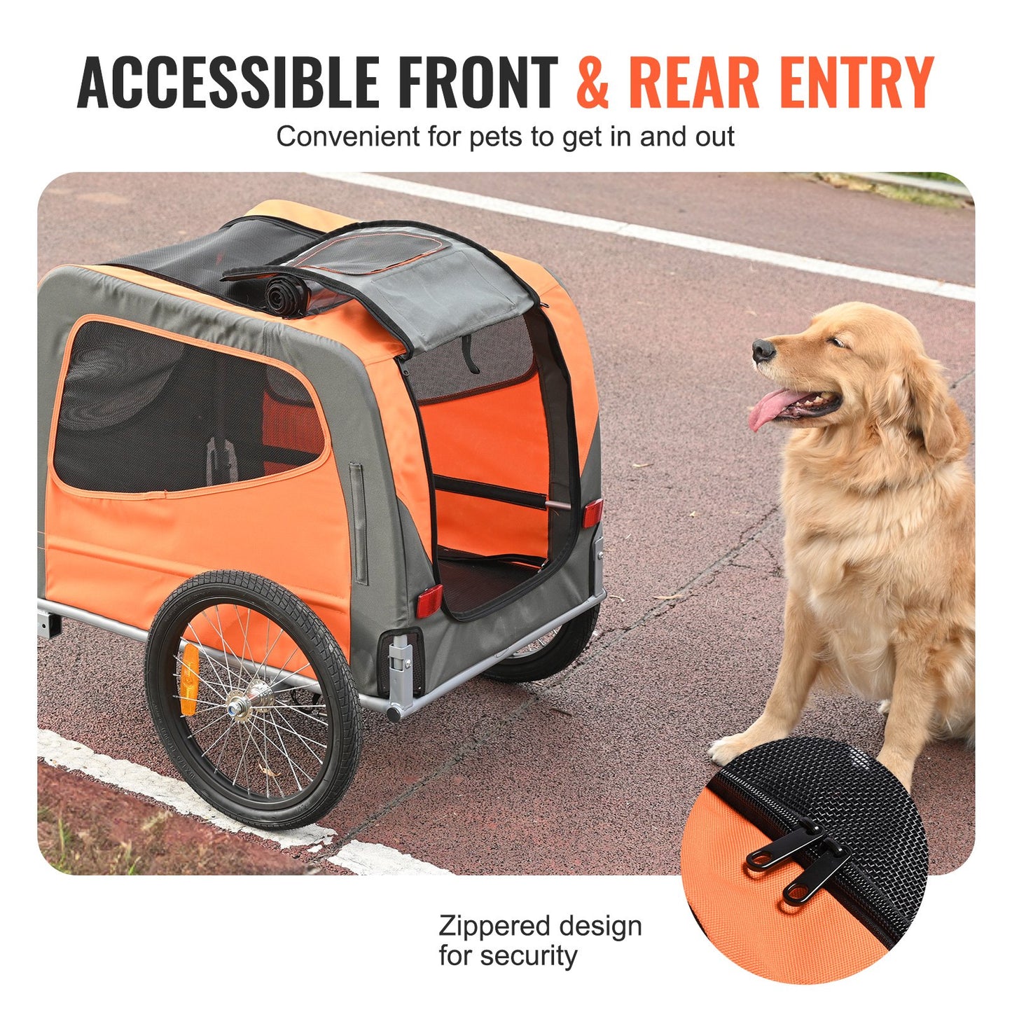Remolque para bicicleta para perros, soporta hasta 66 libras, carrito para transportar mascotas en bicicleta,