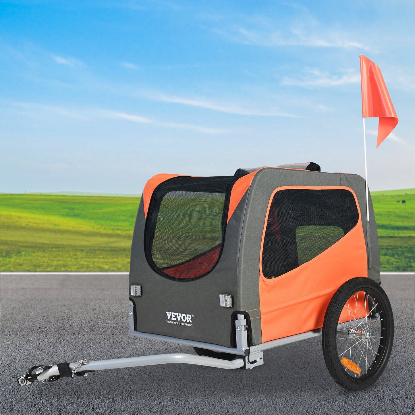 Remolque para bicicleta para perros, soporta hasta 66 libras, carrito para transportar mascotas en bicicleta,