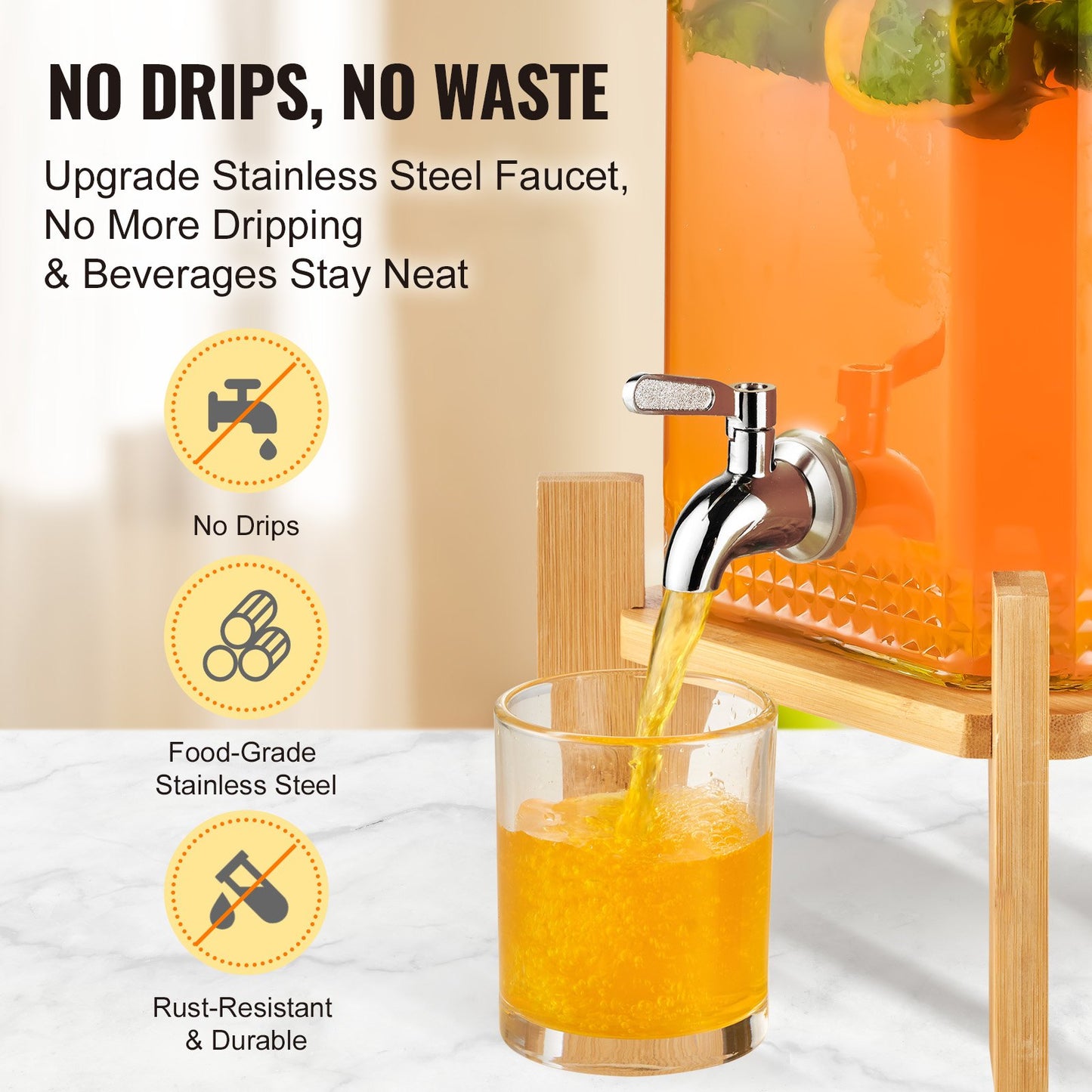Dispensador de bebidas, dispensadores de bebidas de 1.5 galones/5.5 L para fiestas,
