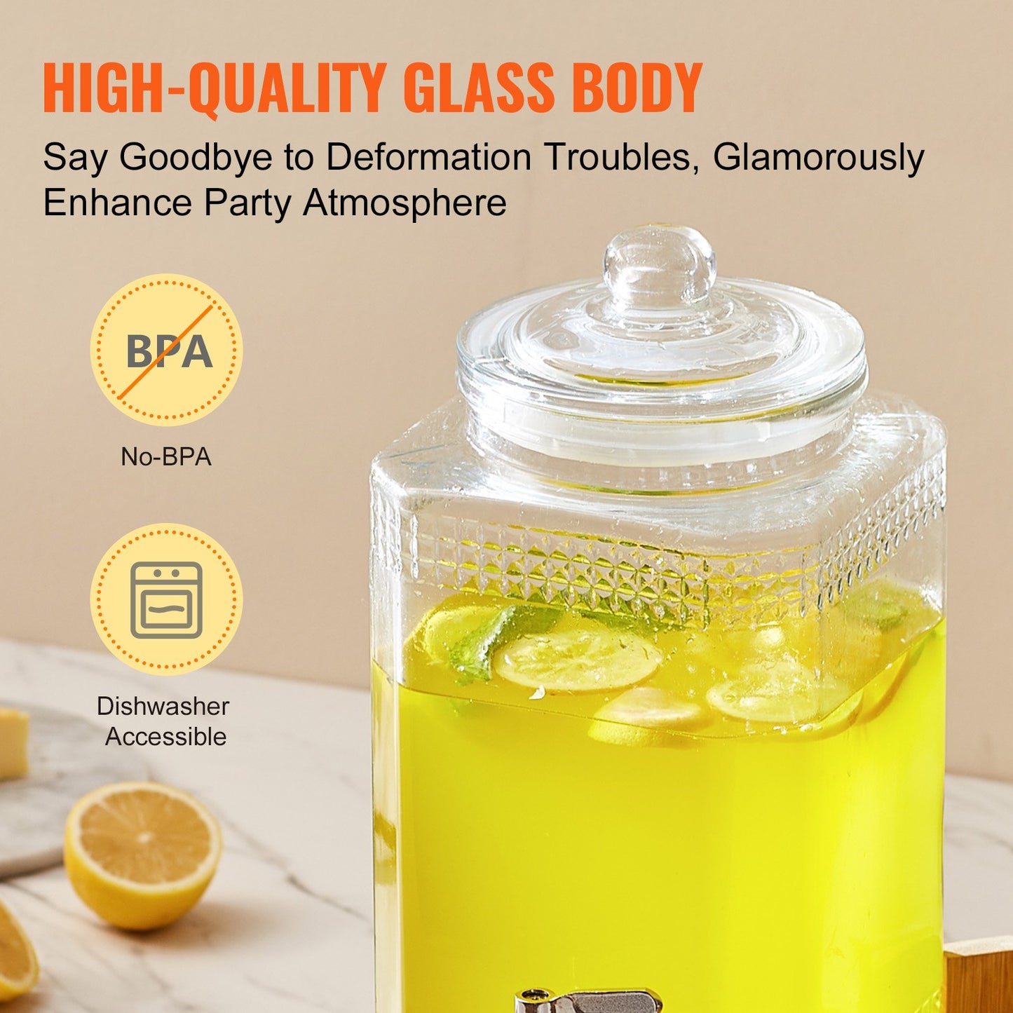 Dispensador de bebidas, dispensadores de bebidas de 1.5 galones/5.5 L para fiestas,