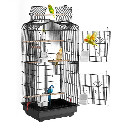 Jaula grande para loros de 41 pulgadas con parte superior abierta, jaula colgante para pájaros